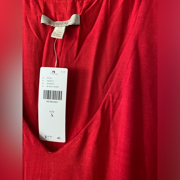 Anthropologie Lia V-Neck Dress NEW size S new with tag red color - Picture 3 of 6